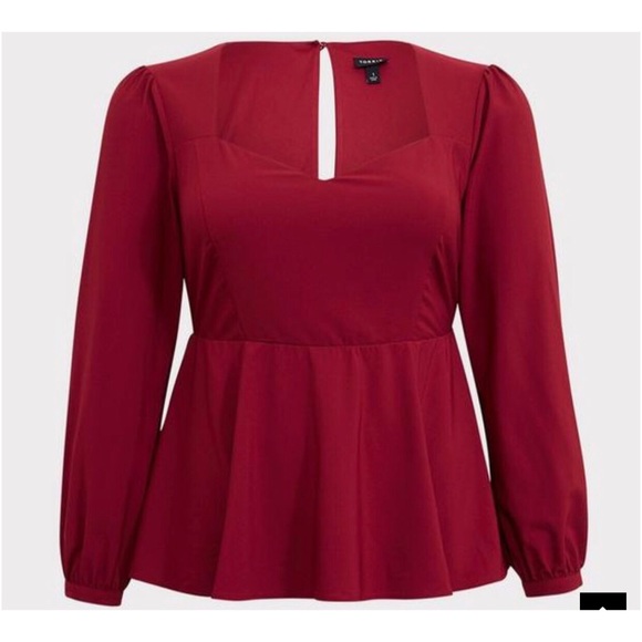 Torrid Sweetheart Neckline Peplum Blouse - Picture 6 of 14